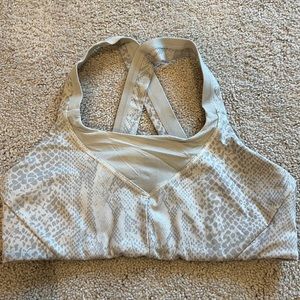 Lululemon grey and white snake skin print sports bra. Size 10.